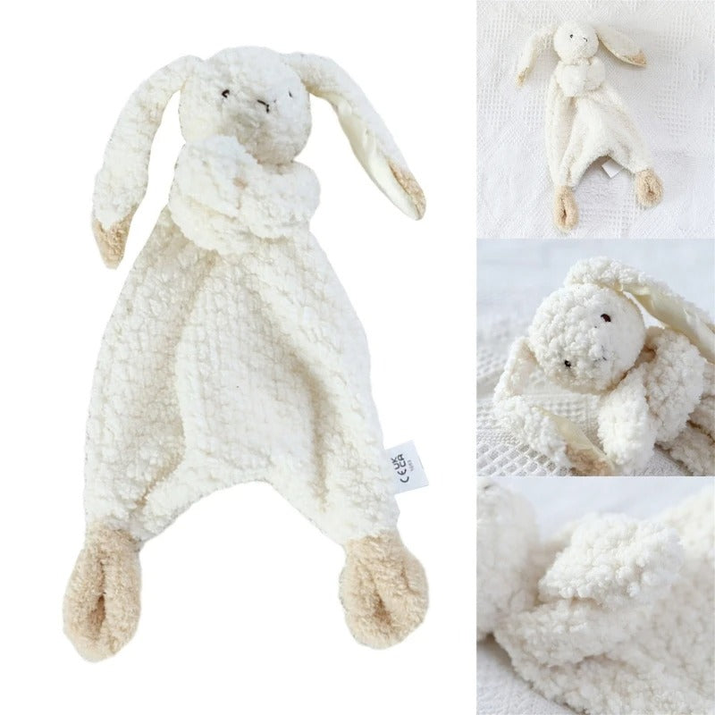 Doudou bebe velours blanc pieds Maron
