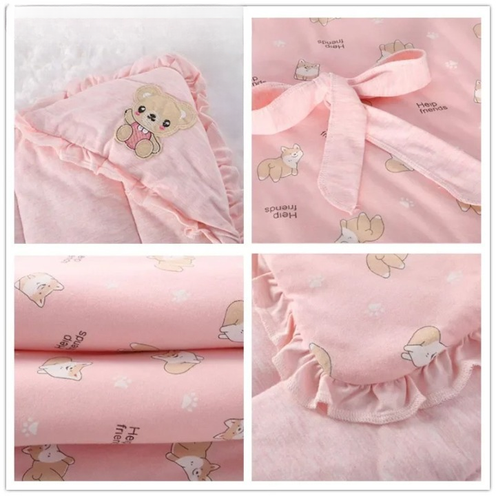 Nid-d-ange-rose-coton-polaire-doux-chaud