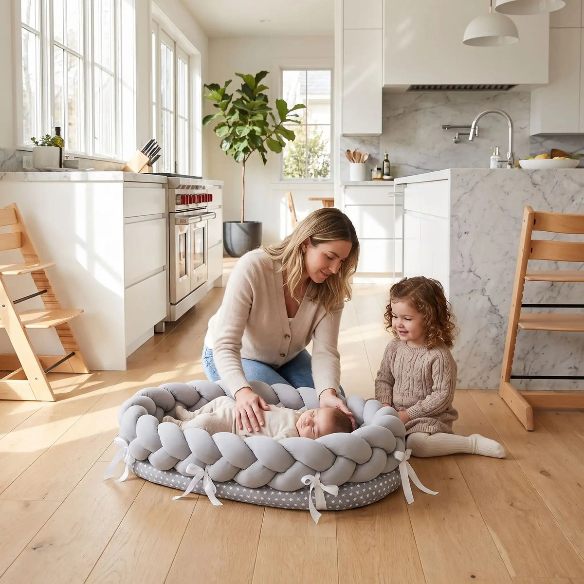 Réducteur de lit bébé à la cuisine