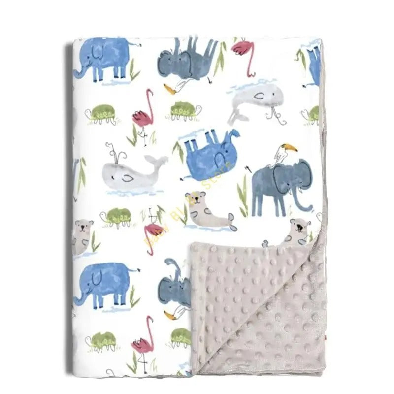 Couverture-bébé-Cotton-polaire-Animaux-douce-chaude-agréable