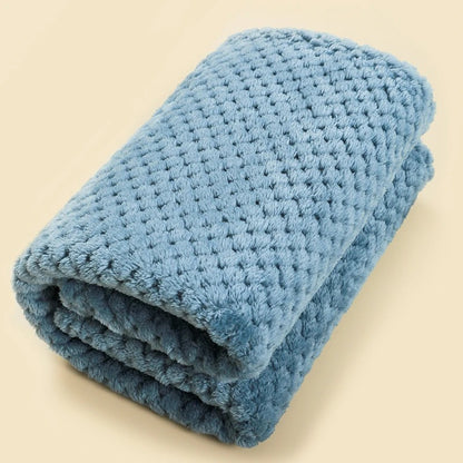 Couverture-Bleue-épaisse-velours-polaire-douce-chaude