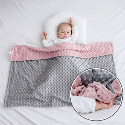Couverture-Grise-rose-double-face-velours-microfibre-polaire-douce-chaude-bébé-couvert