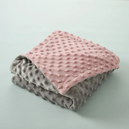 Couverture-Grise-rose-double-face-velours-microfibre-polaire-douce-chaude-confort
