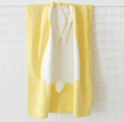 Couverture-Jaune-laine-acrylique-douce-chaude-confortable-pour-bébé