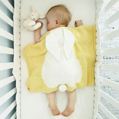 Couverture-Jaune-laine-acrylique-douce-confortable-bébé-dort