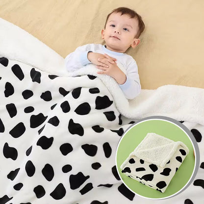 Couverture-Vache-double-face-polaire-douce-chaude-bébé-allonge-couvert