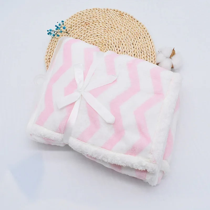 Couverture-bébé-Rose-double-face-velours-polaire-douce-chaude