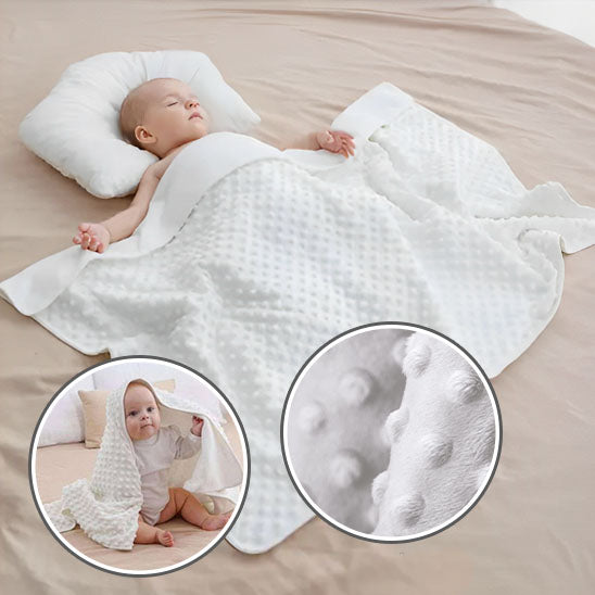 Couverture-polaire-blanche-double-face-bébé-dore-couvert