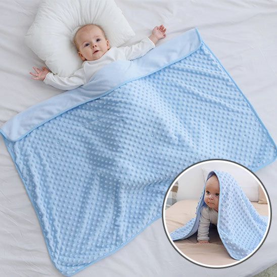 Couverture-polaire-bleue-double-face-bébé-allonge-couvert