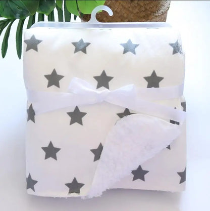 Couverture-polaire-double-face-blanche-etoile-douce-chaude