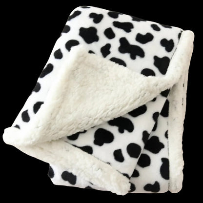 Couverture-polaire-double-face-blanche-vache-douce-chaude