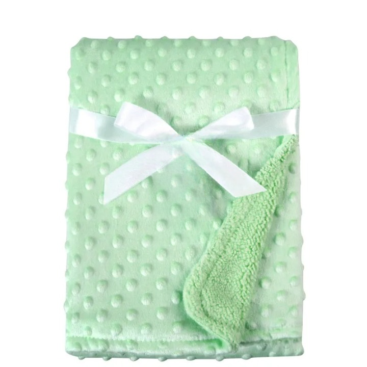 Couverture-polaire-verte-double-face-douce-chaude