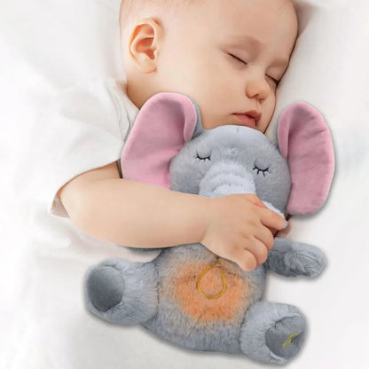 Doudou-Éléphant-lumière-musical-doux-confort-bébé-dort