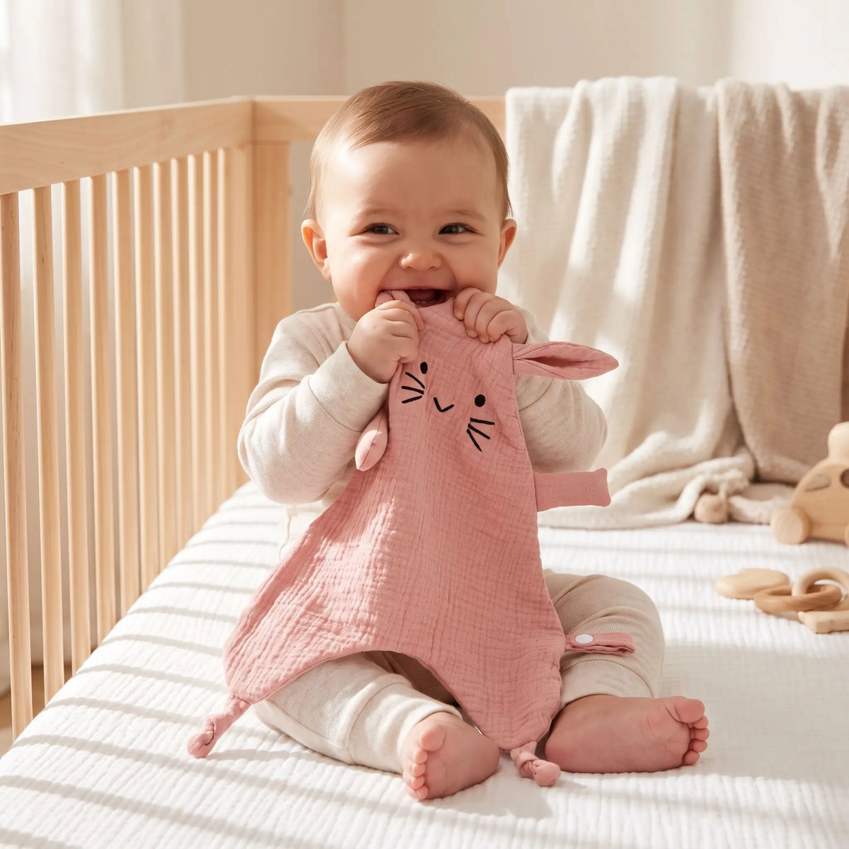 Doudou bébé au lit