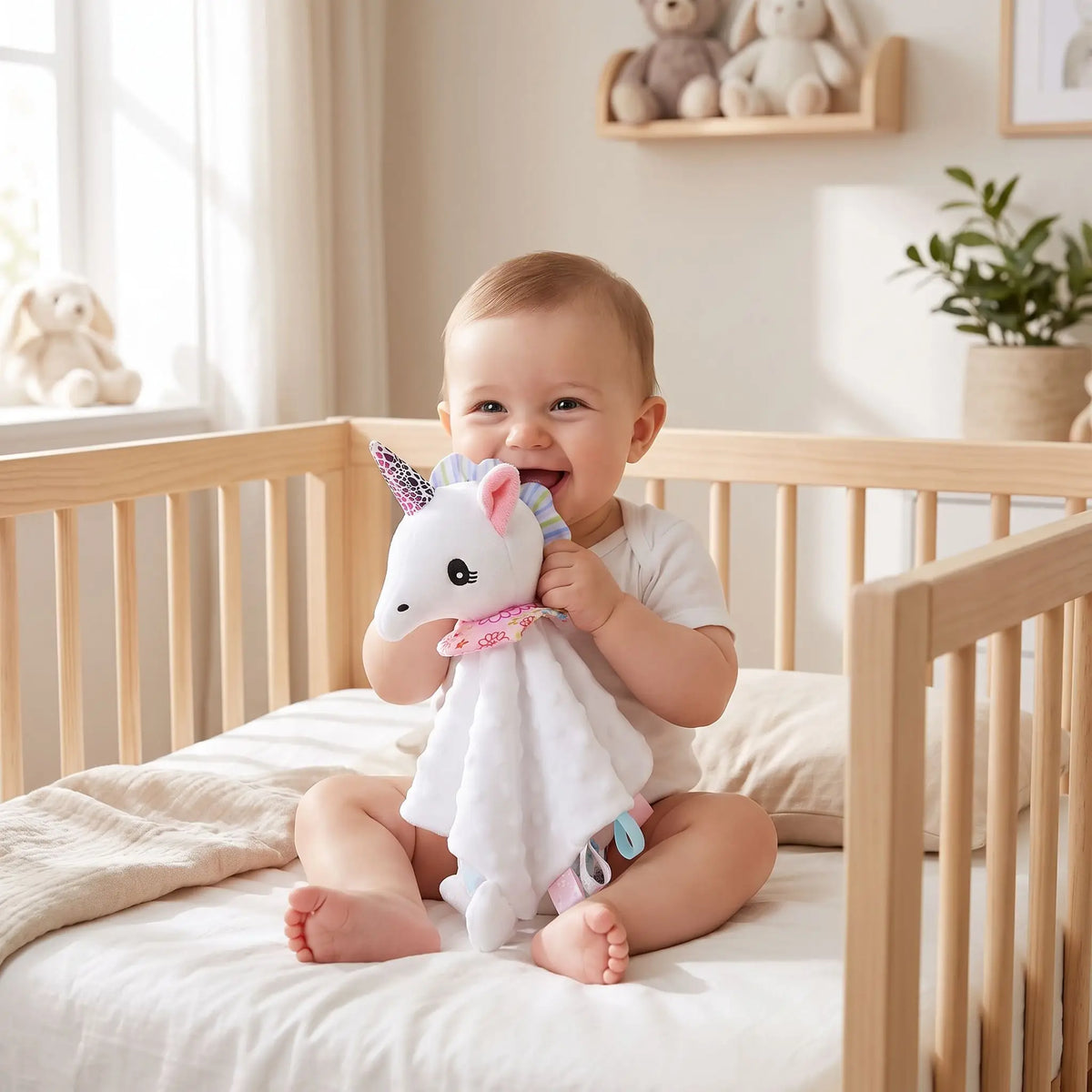 Doudou bébé au lit