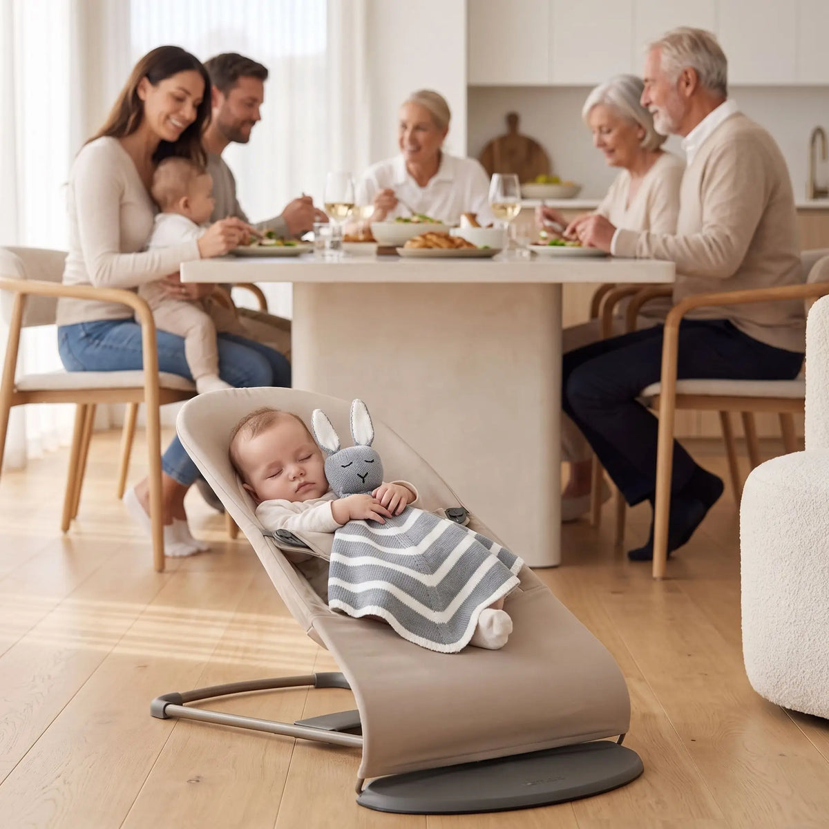 Doudou bébé au salon