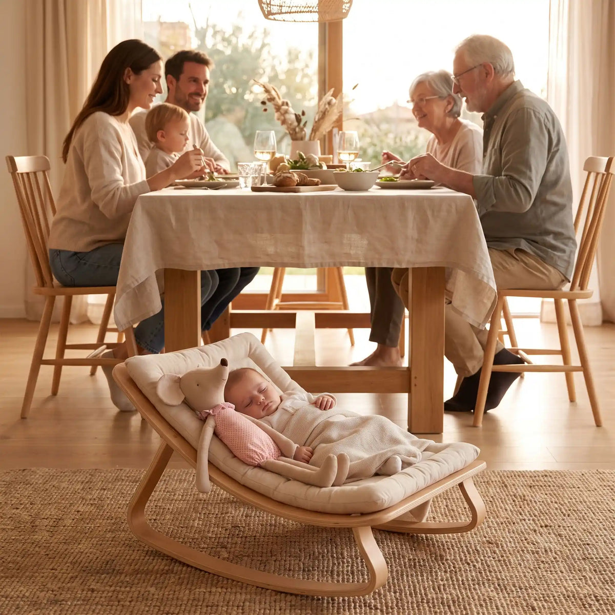 Doudou bébé au salon