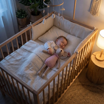 Doudou bébé dans son berceau