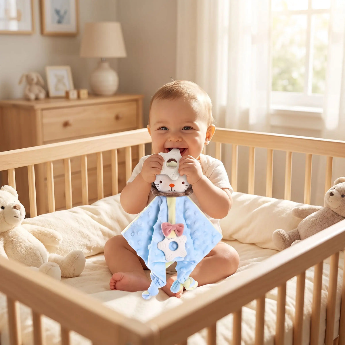 Doudou bébé dans son lit