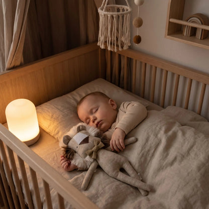Doudou bébé dort au berceau