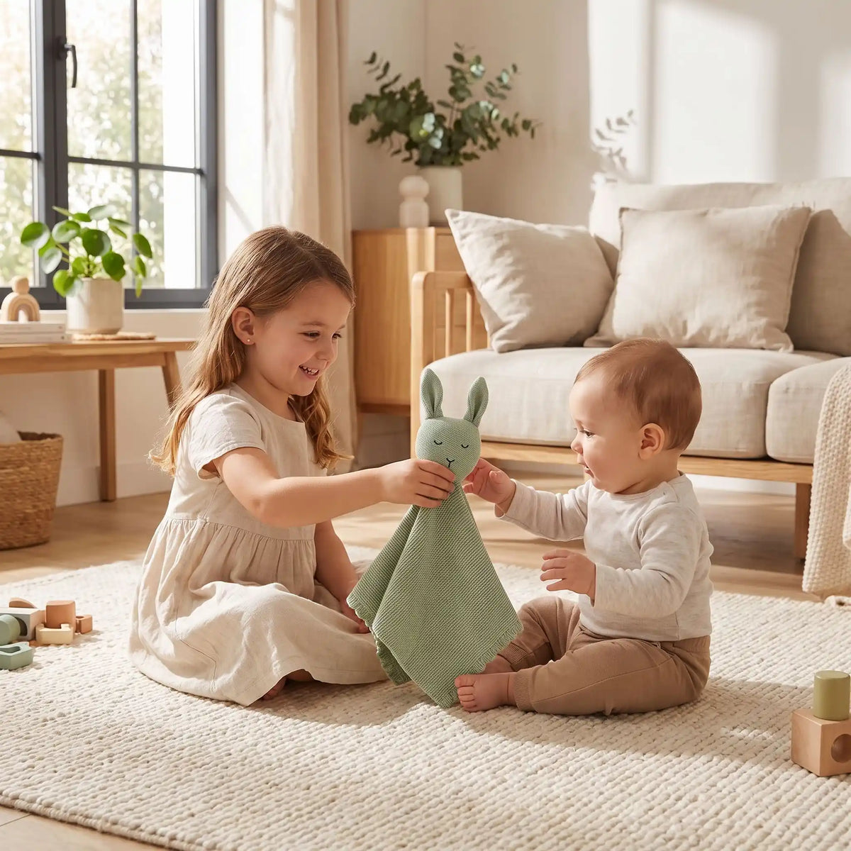 Doudou bébé joue