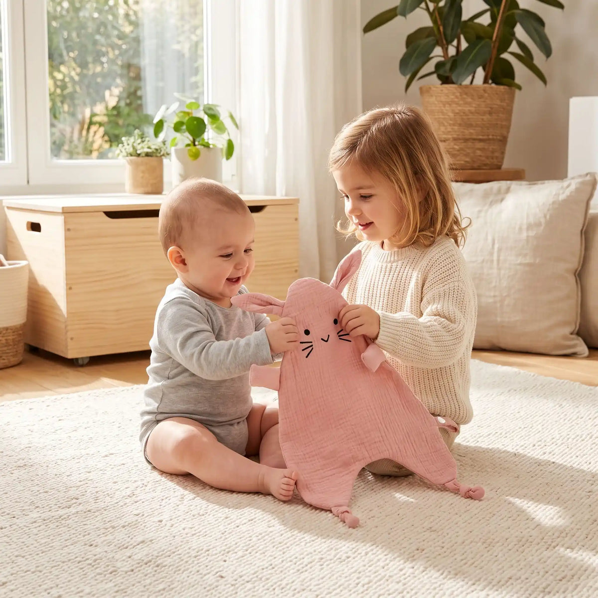 Doudou bébé joue
