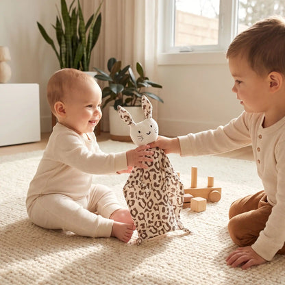 Doudou bébé joue