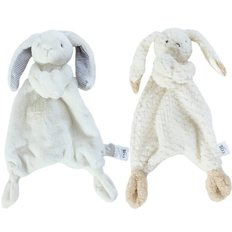 Doudou bebe lapin velours polaire grand oreilles
