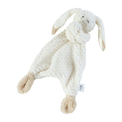 Doudou bebe velours blanc pieds Maron modèle