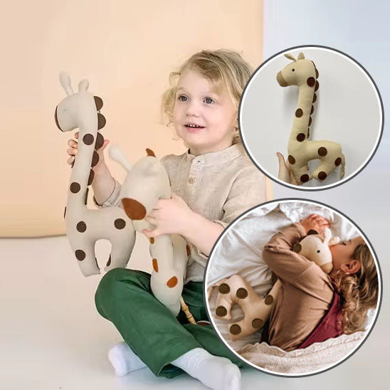 Doudou-doux-rembourré-girafe-bébé-joue