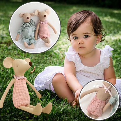 Doudou-doux-rembourré-souris-rose-bébé-joue-au-parc