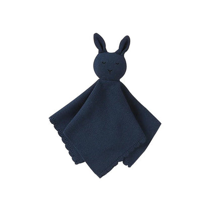 Doudou-lapin-Bleu-fonce-tricoté-coton-doux-respirant