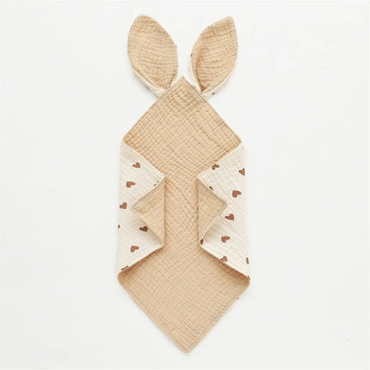 Doudou-lapin-plat-gaze-de-coton-beige-doux-respirant