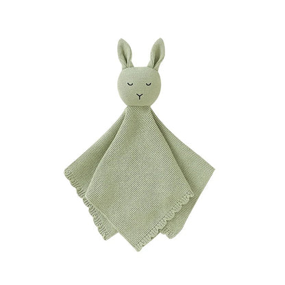Doudou-lapin-vert-tricoté-coton-doux-respirant