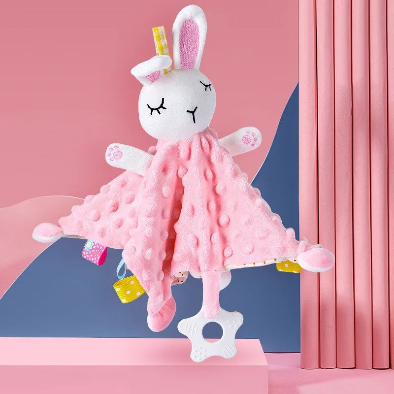 Doudou-plat-lapin-doux-confort-anneau-dentaire-bébé-soulagé