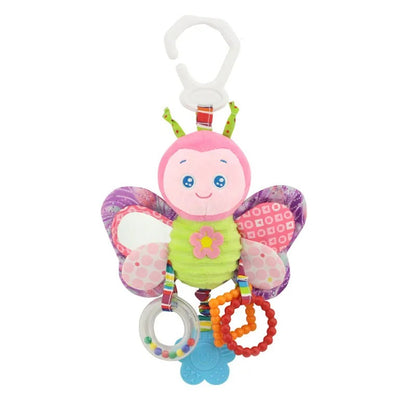 Doudou-peluche-Papillon-velours-doux-hochet-anneaux-dentition