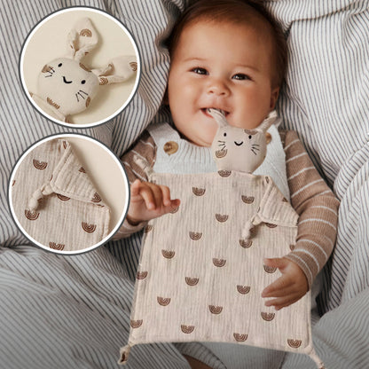 Doudou-plat-chat-coton-doux-motif-arc-en-ciel