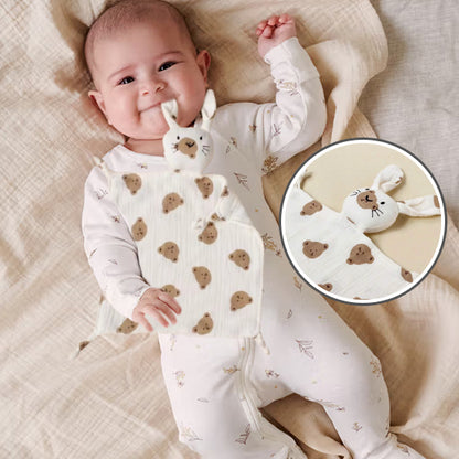 Doudou-plat-chat-coton-doux-motif-lion-bébé-mâchouille