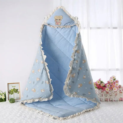 Nid-d-ange-bleu-ouvert-coton-polaire-doux-chaud