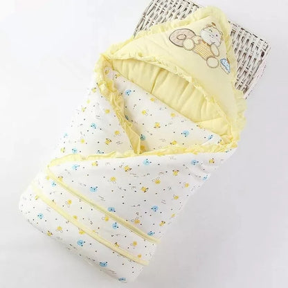 Nid-d-ange-jaune-fermé-coton-polaire-doux-chaud