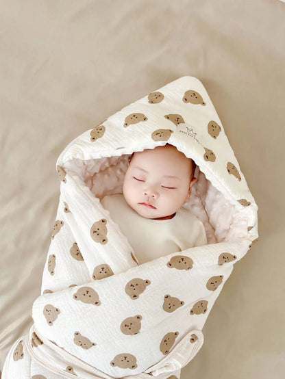 Nid-d-ange-fermé-coton-rembourré-doux-chaud-bébé-dort