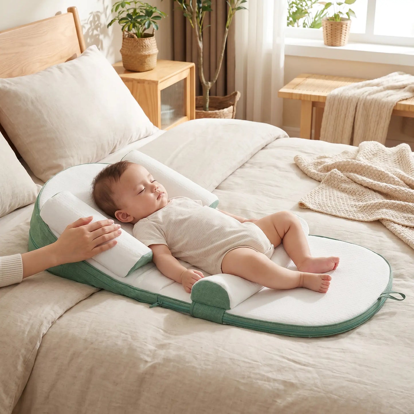Réducteur de lit anti glisse bébé dort