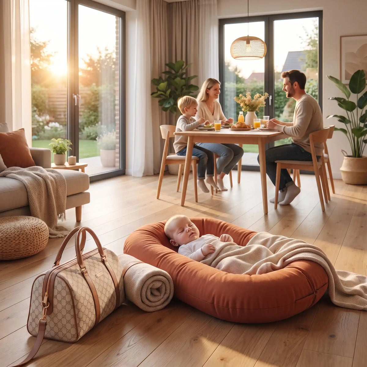 Réducteur de lit bébé au salon