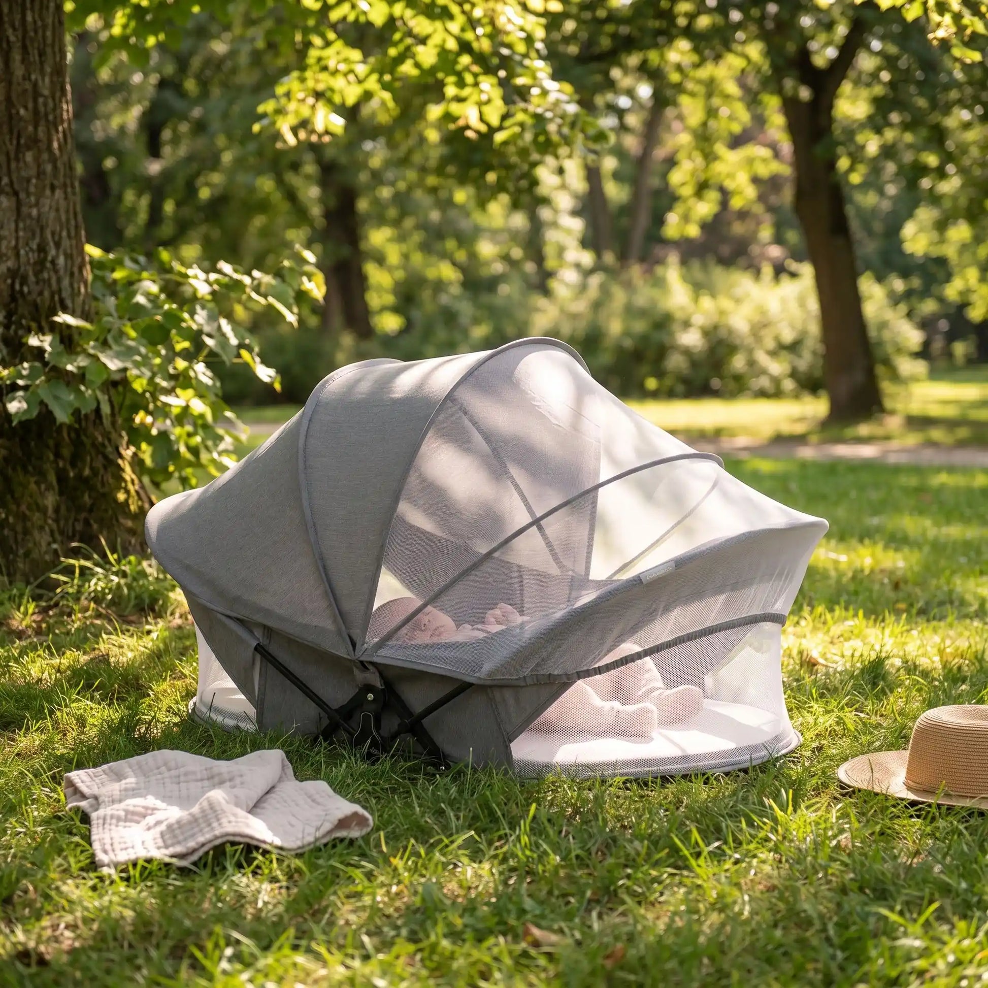 Réducteur de lit bébé dort au parc