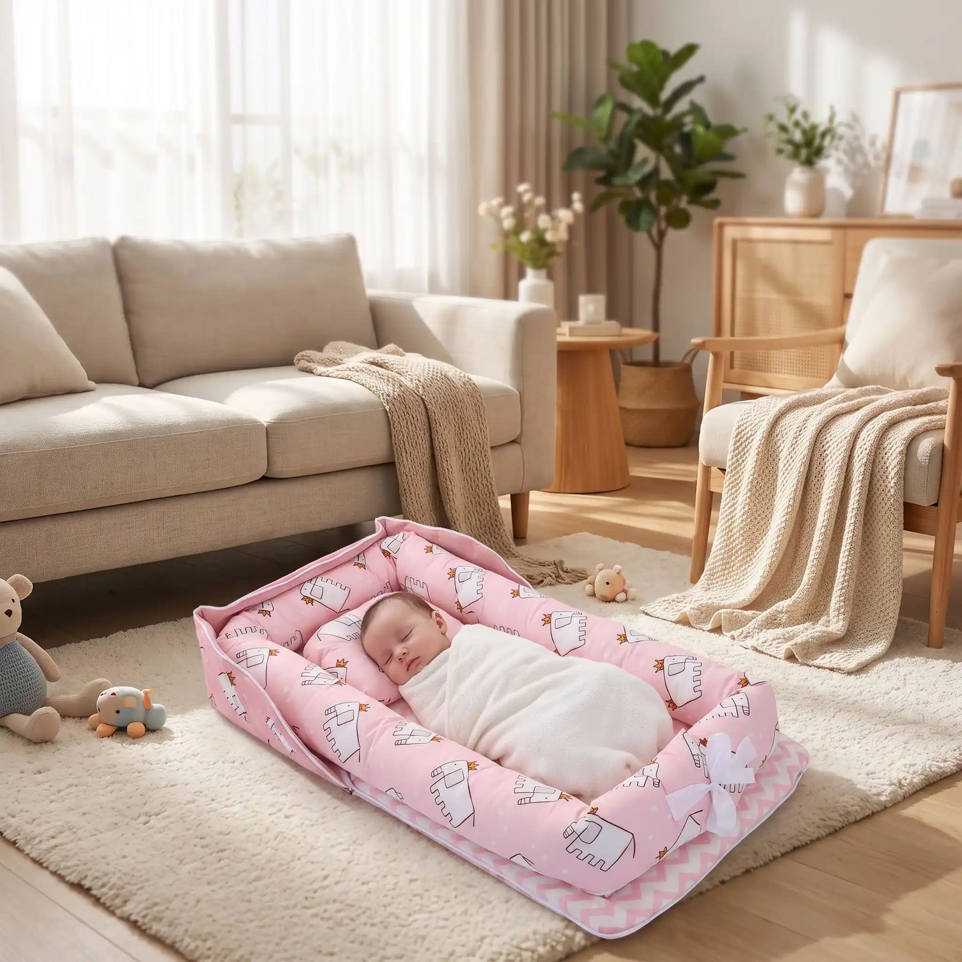 Réducteur de lit bébé dort au sol