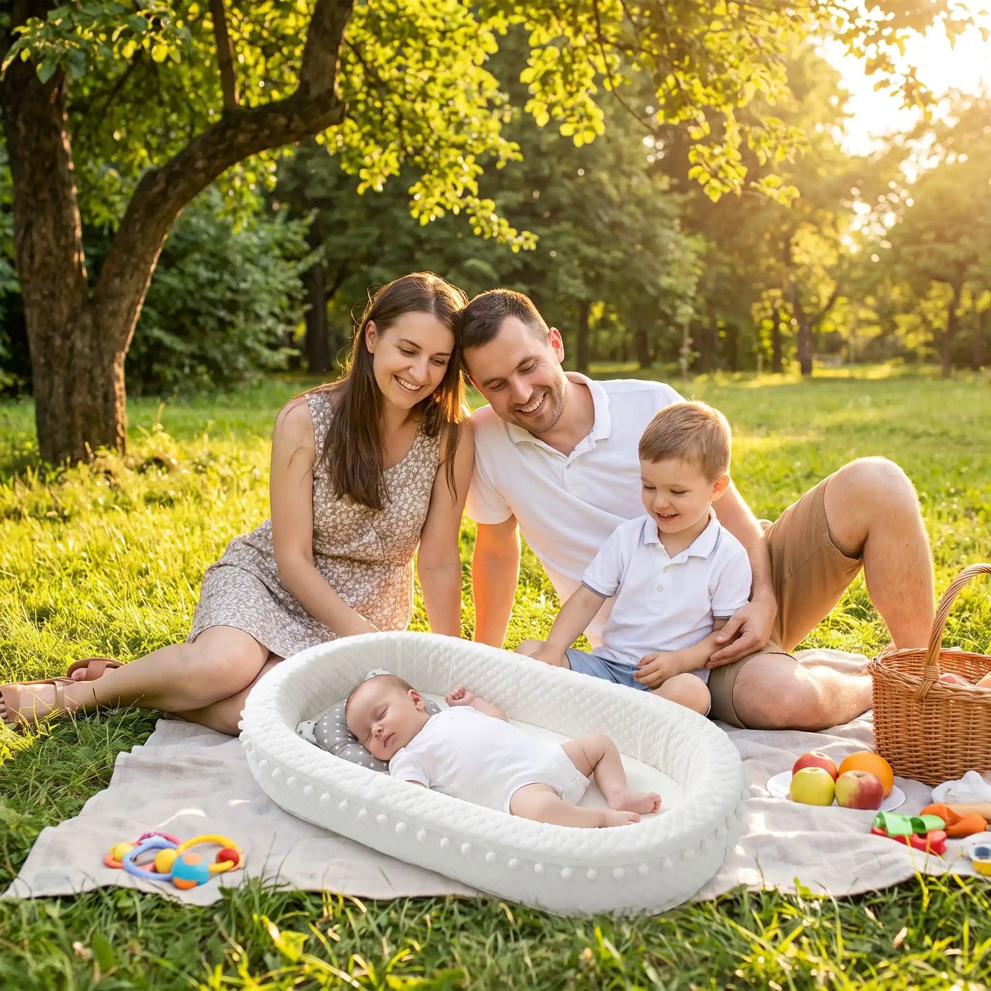 Réducteur de lit bébé dort avec les parents au parc