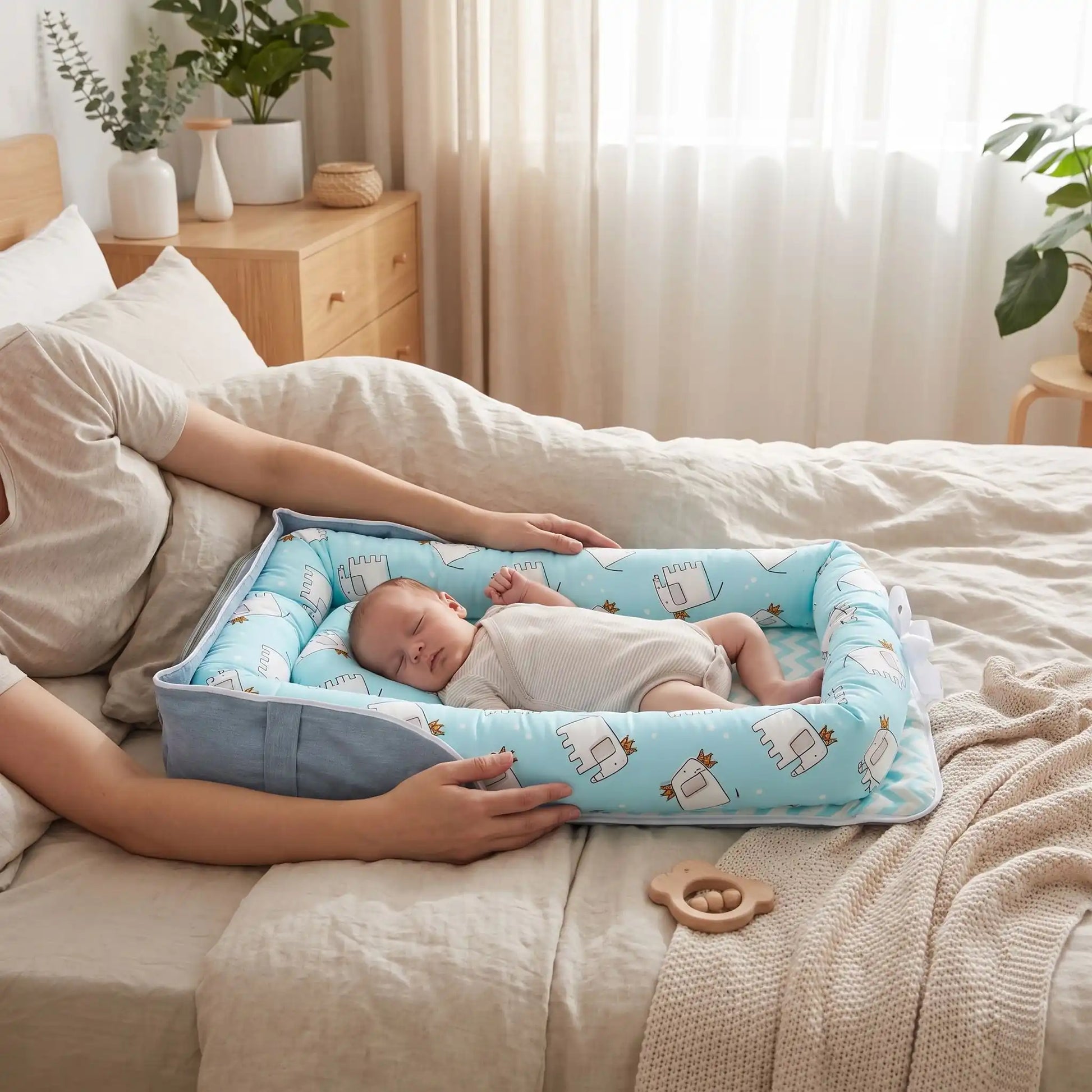 Réducteur de lit bébé dort avec maman