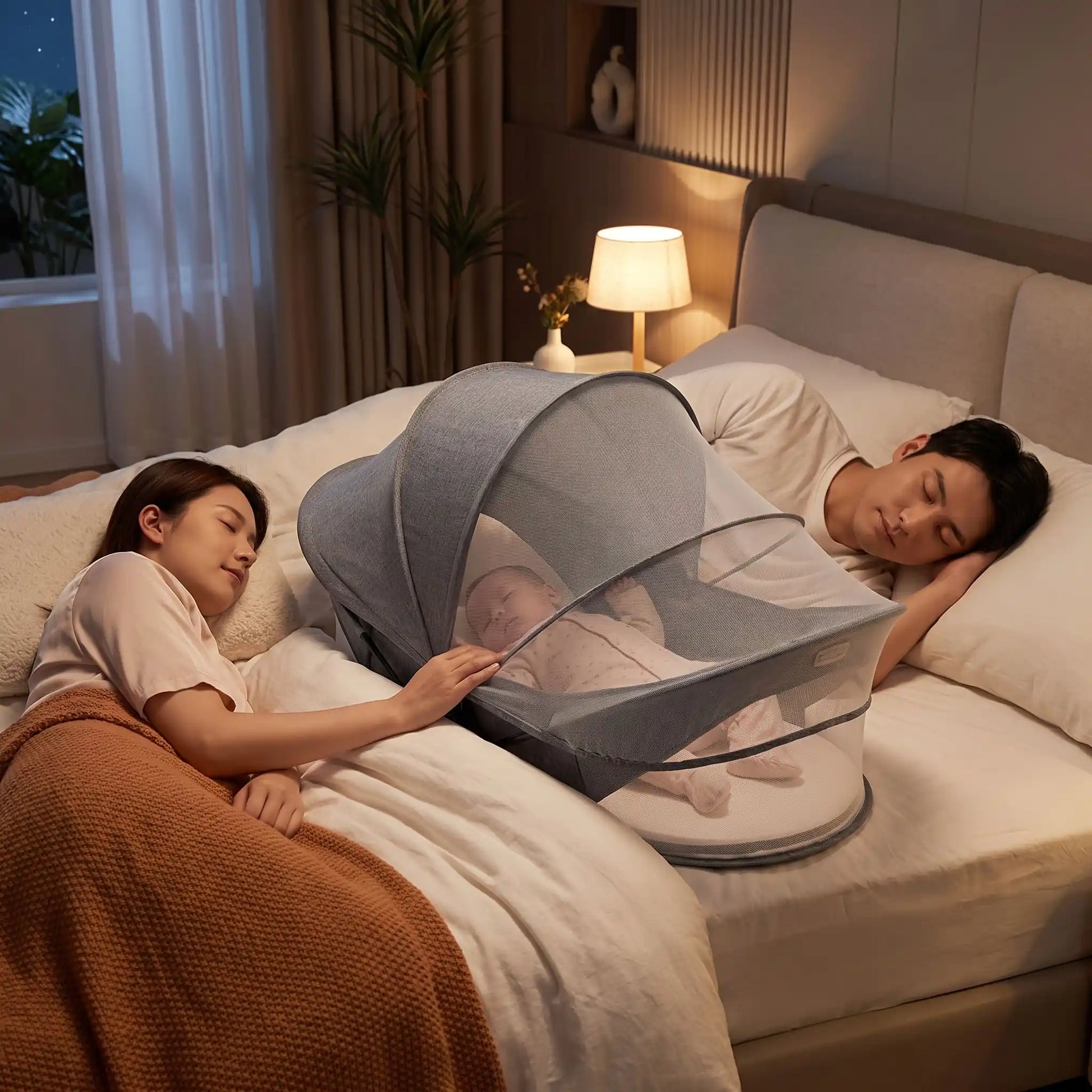 Réducteur de lit bébé dort avec ses parents