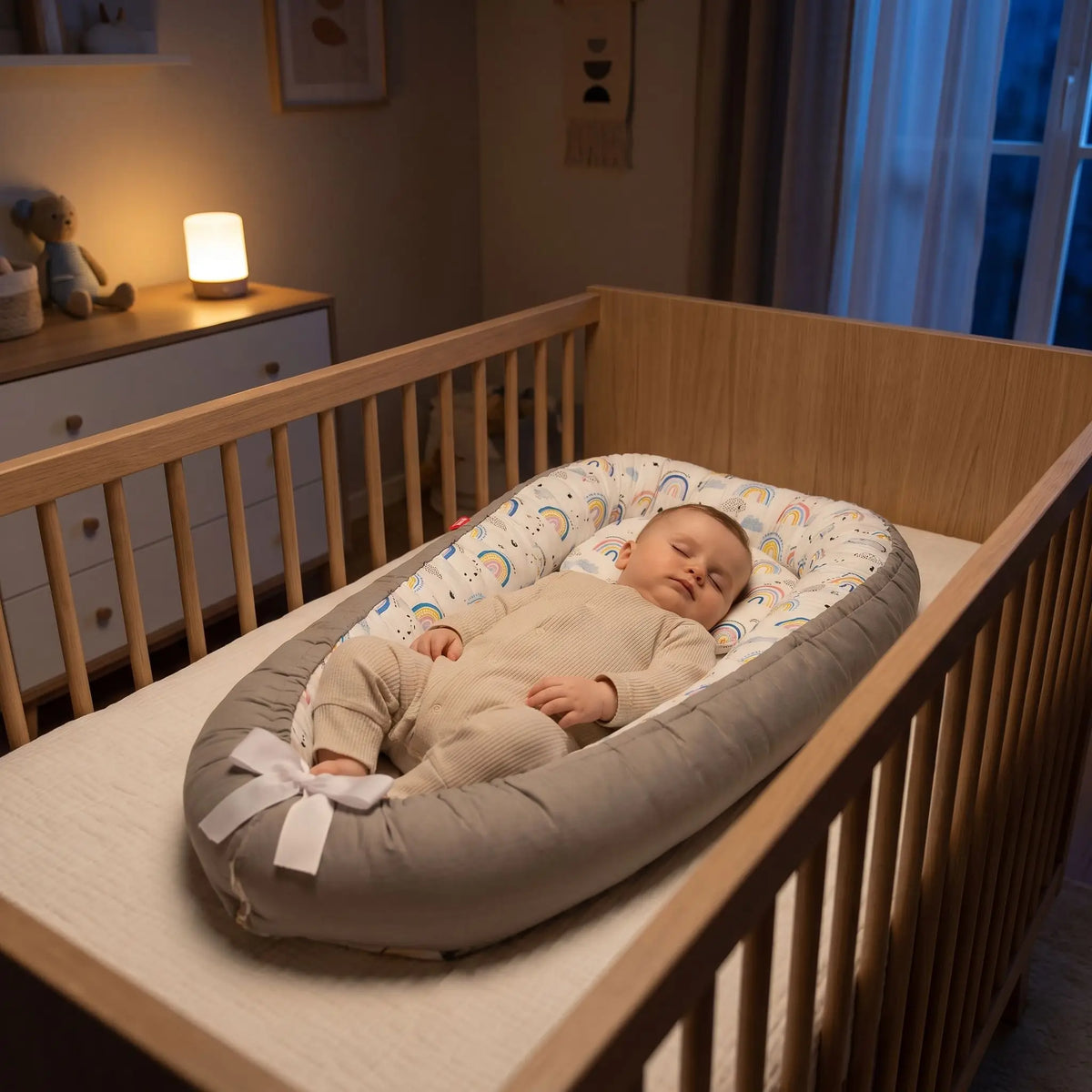 Réducteur de lit bébé dort dns son lit