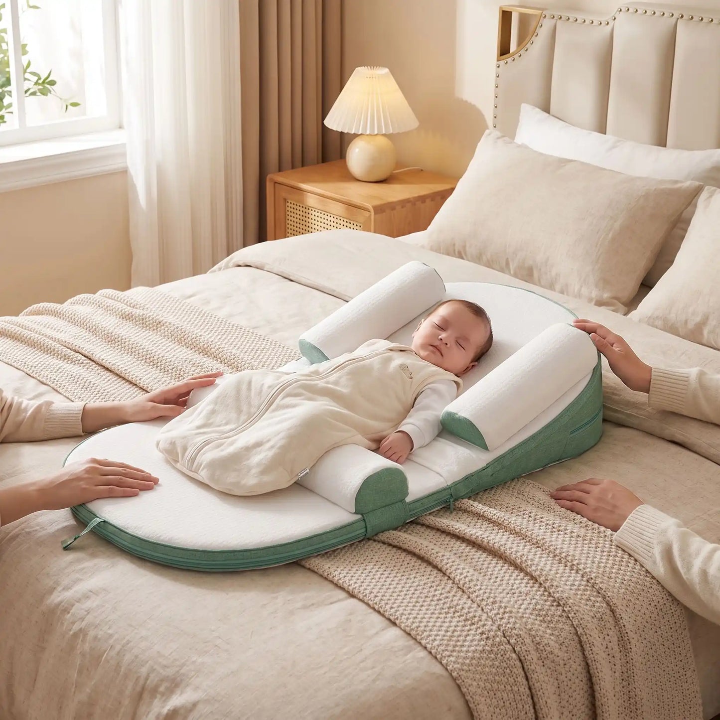Réducteur de lit confortable bébé dort